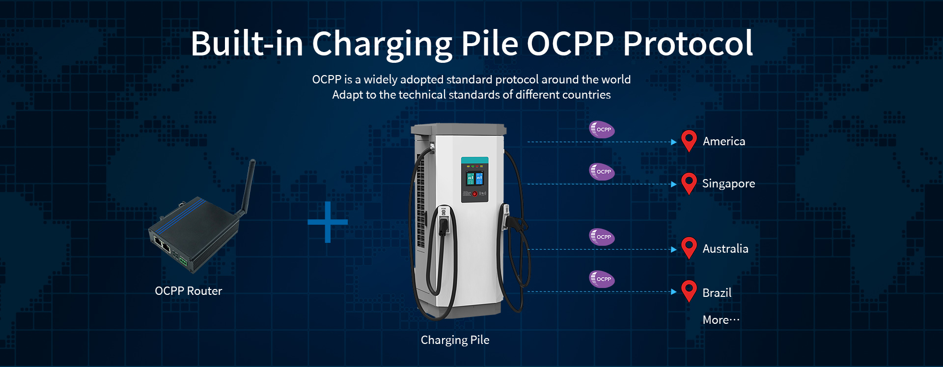 How many charging piles are there in Europe?