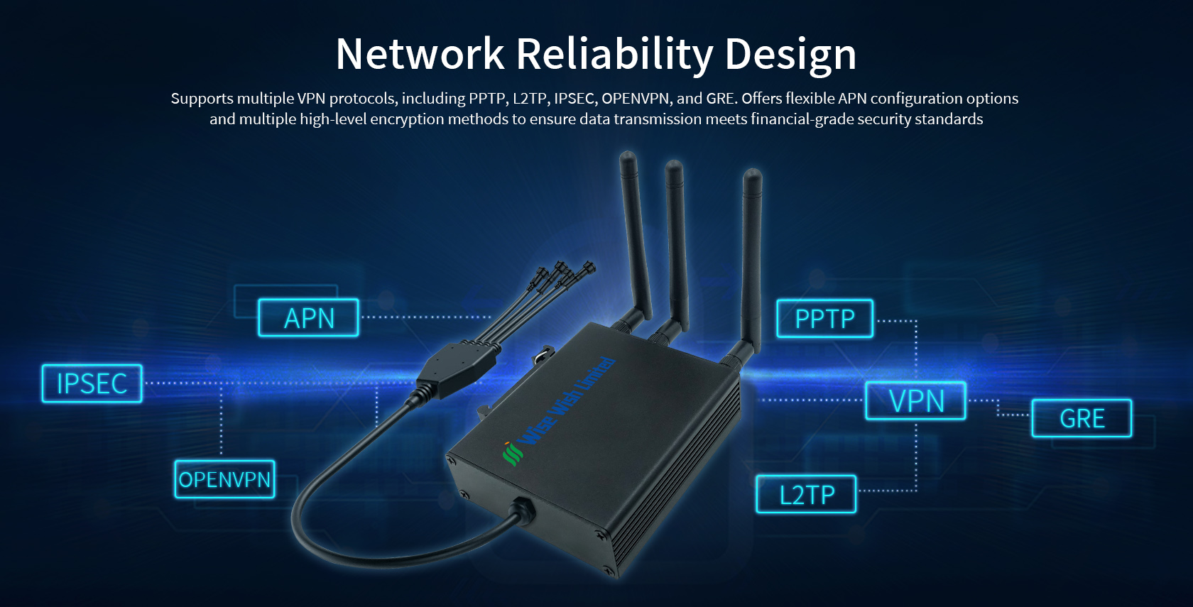 Industrial router that supports multiple VPNs